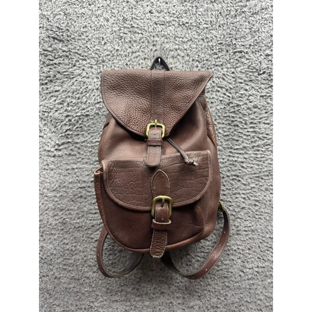 Vintage Leather Craft Authentic School‎ Travel Rucksack Backpack Brown Unisex